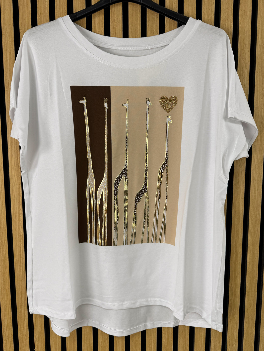 T Shirt Over Giraffe